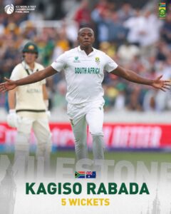 रबाडा ने लिए 5 विकेट 